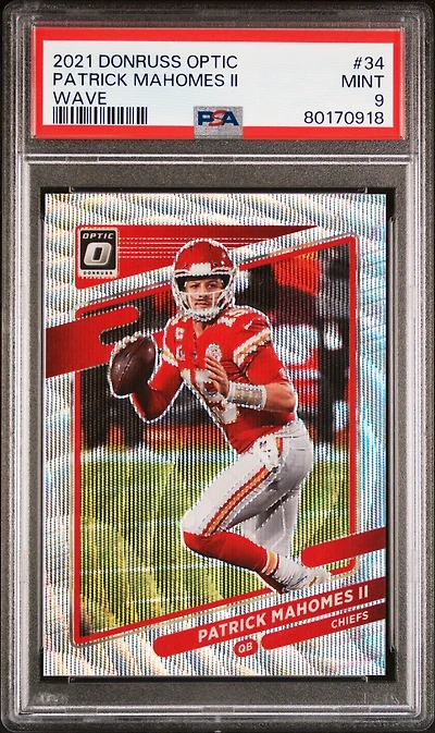 2021 Panini Donruss Optic 34 Patrick Mahomes Ii Wave PSA 9