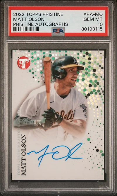 2022 Topps Pristine Pristine Autographs Pa-mo Matt Olson PSA 10