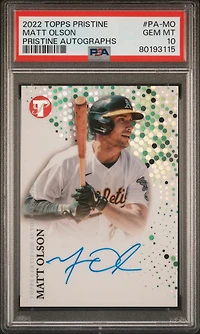 2022 Topps Pristine Pristine Autographs Pa-mo Matt Olson PSA 10
