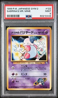 1999 Pokemon Japanese Gym 2 122 Sabrina's Mr. Mime PSA 9