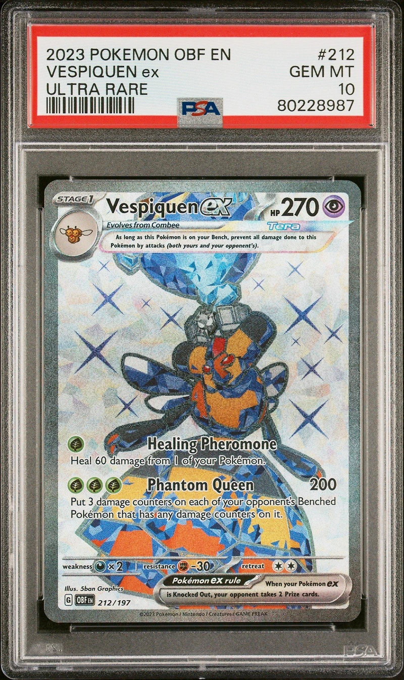 2023 Pokemon Obf En-obsidian Flames 212 Vespiquen Ex Ultra Rare PSA 10