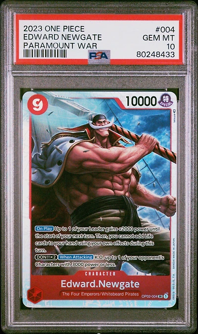 2023 One Piece Op02-paramount War 004 Edward Newgate PSA 10