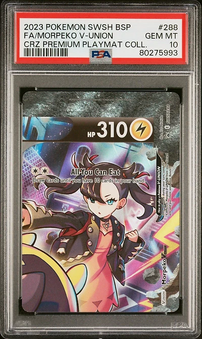 2023 Pokemon Swsh Black Star Promo Full Art/morpeko V-union Crown Zenith Premium Playmat Collection-morpeko V-union PSA 10