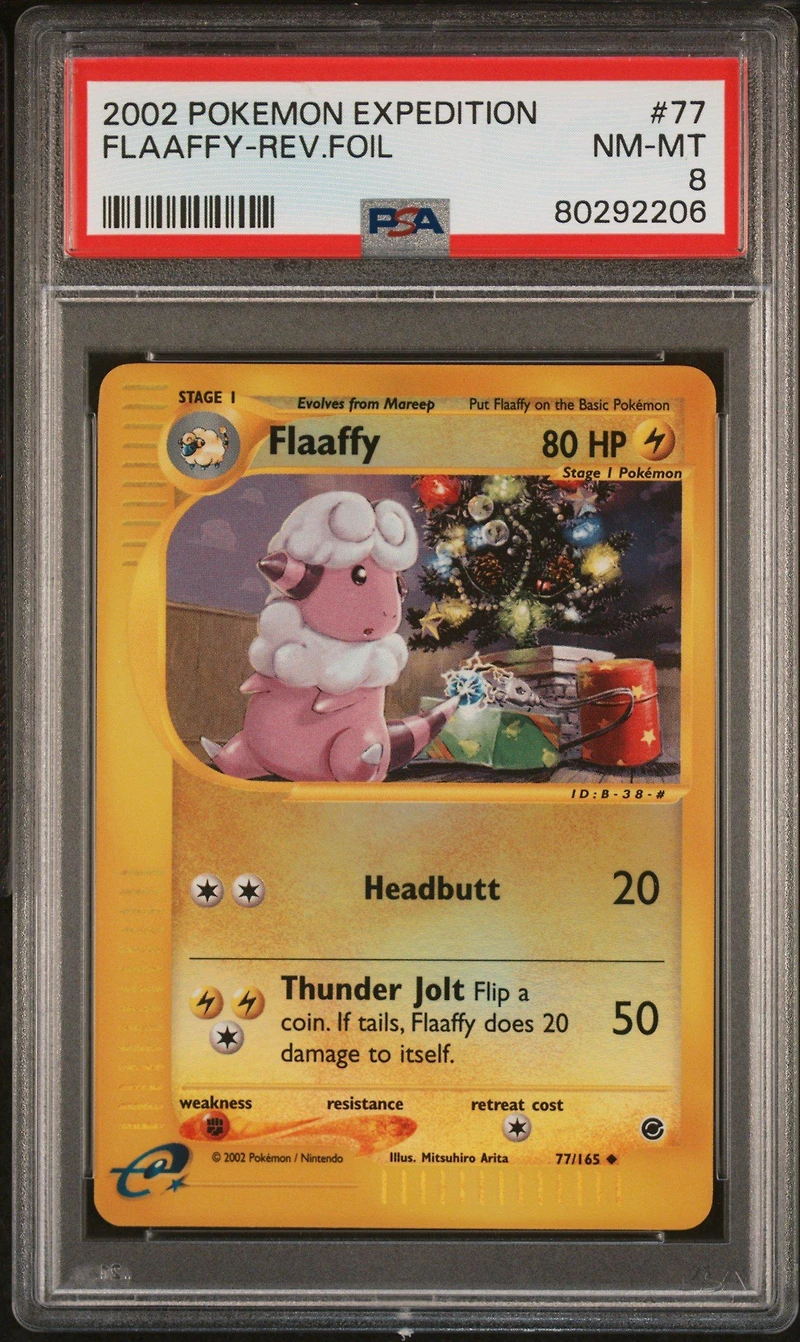 2002 Pokemon Expedition 77 Flaaffy-reverse Foil PSA 8