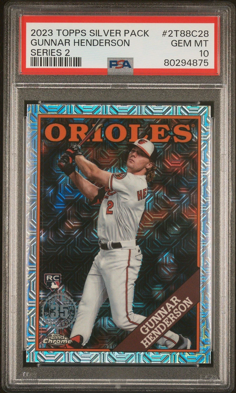 2023 Topps Silver Pack 1988 Chrome Promo 2t88c28 Gunnar Henderson Series 2 PSA 10