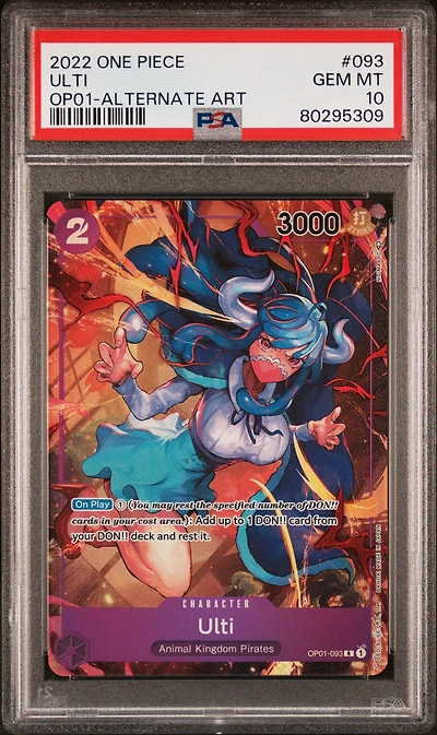 2022 One Piece Op01-romance Dawn 093 Ulti Alternate Art PSA 10