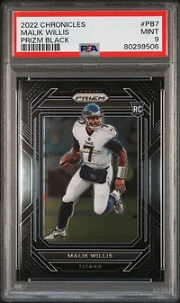 2022 Panini Chronicles Prizm Black Pb7 Malik Willis PSA 9