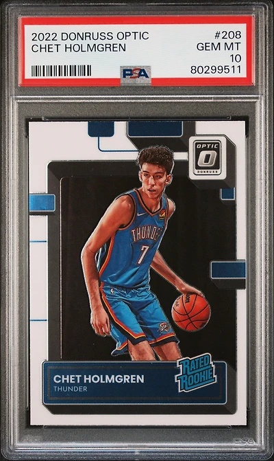 2022 Panini Donruss Optic 208 Chet Holmgren PSA 10