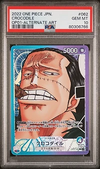 2022 One Piece Japanese Op01-romance Dawn 062 Crocodile Alternate Art PSA 10