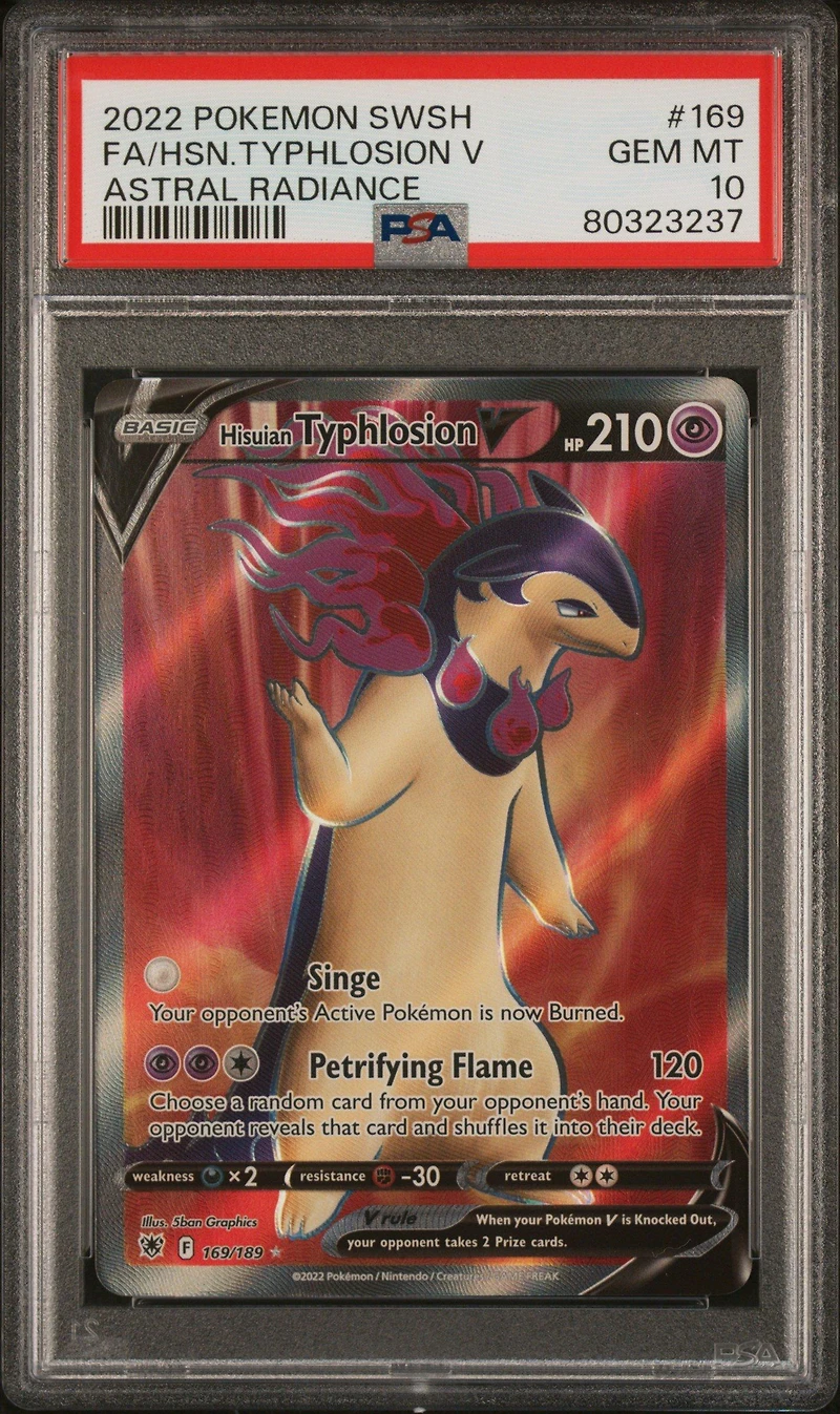 2022 Pokemon Sword & Shield Astral Radiance 169 Full Art/hisuian Typhlosion V PSA 10