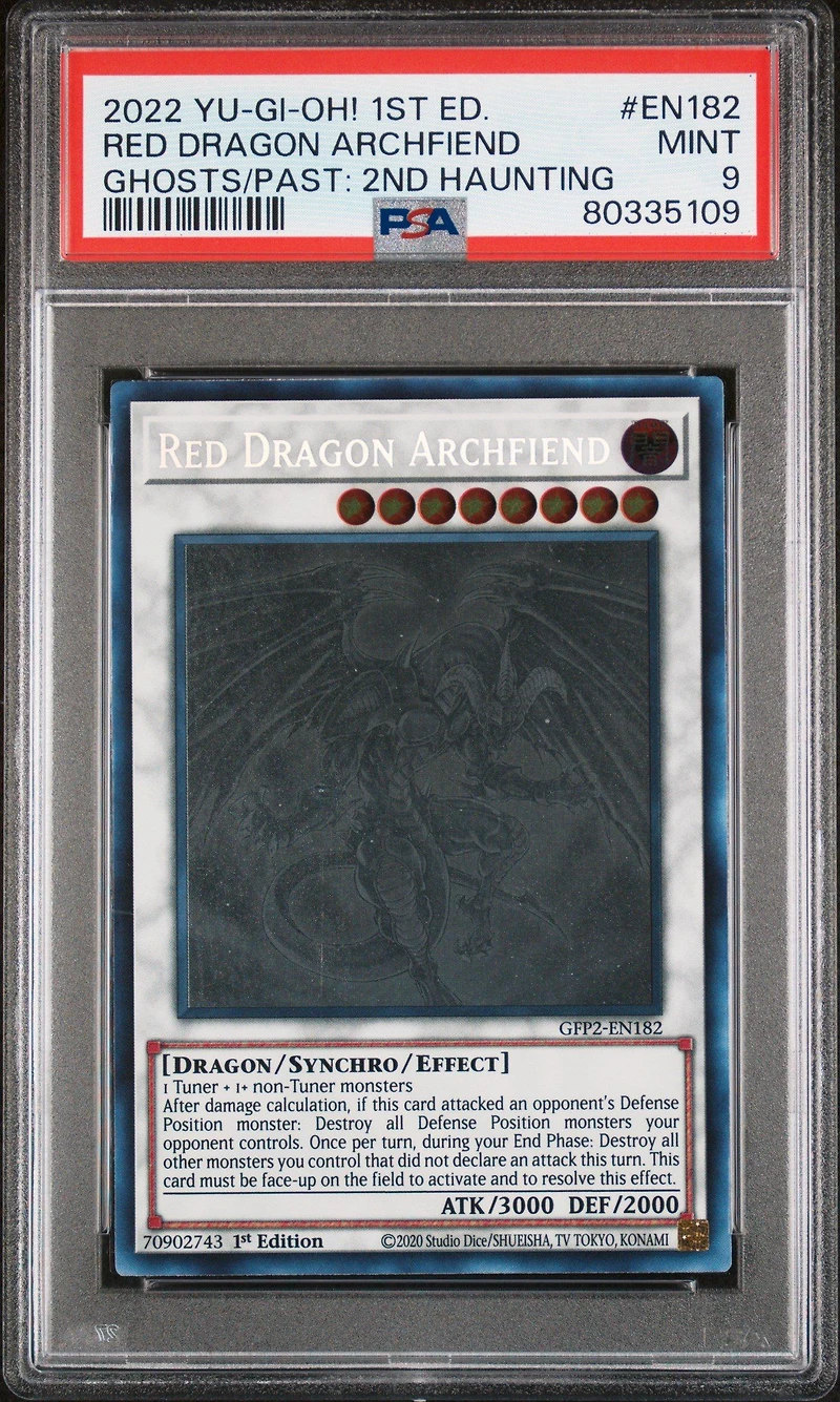 2022 Yu-gi-oh! Gfp2-ghosts From The Past: The 2nd Haunting En182 Red Dragon Archfiend 1st Edition PSA 9