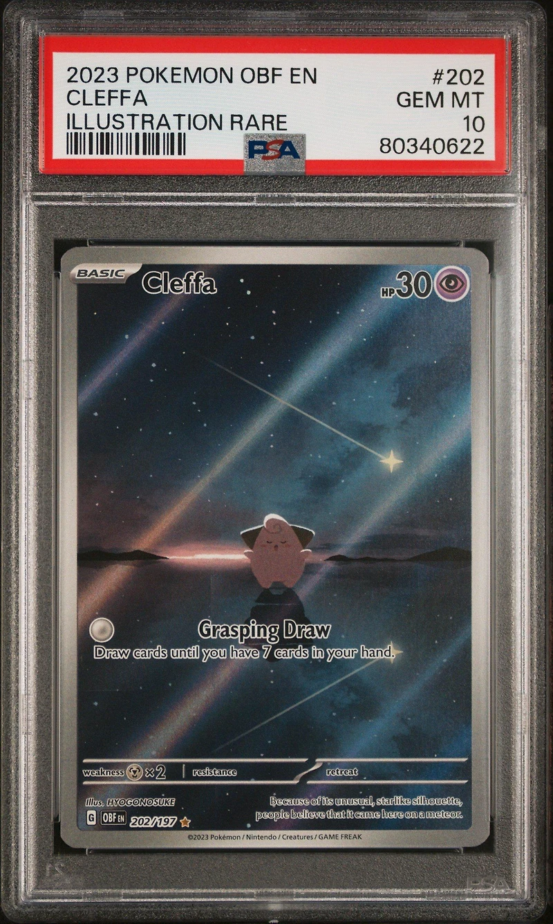 2023 Pokemon Obf En-obsidian Flames 202 Cleffa Illustration Rare PSA