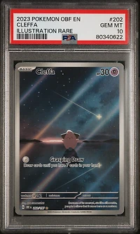 2023 Pokemon Obf En-obsidian Flames 202 Cleffa Illustration Rare PSA