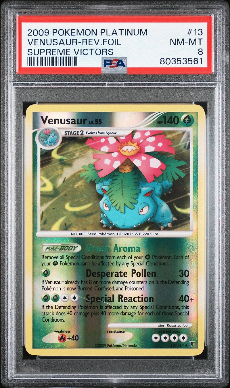2009 Pokemon Platinum Supreme Victors 13 Venusaur-reverse Foil PSA 8