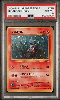 2000 Pokemon Japanese Neo 2 228 Houndour PSA