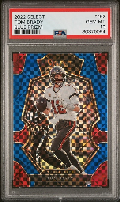 2022 Panini Select 192 Tom Brady Blue Prizm PSA 10