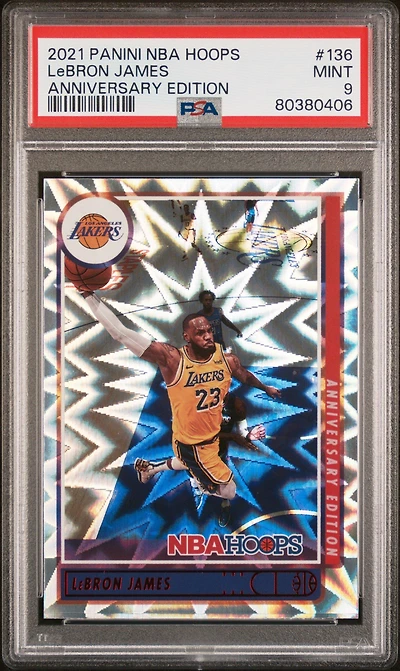 2021 Panini Nba Hoops 136 Lebron James Anniversary Edition PSA 9