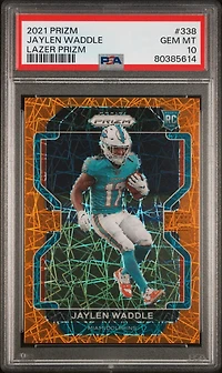 2021 Panini Prizm 338 Jaylen Waddle Lazer Prizm PSA 10