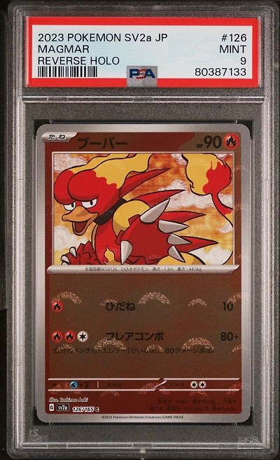 2023 Pokemon Japanese Sv2a-pokemon 151 126 Magmar Reverse Holo PSA 9