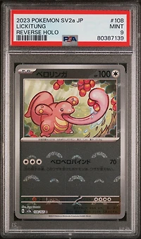 2023 Pokemon Japanese Sv2a-pokemon 151 108 Lickitung Reverse Holo PSA 9