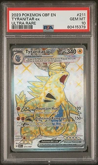 2023 Pokemon Obf En-obsidian Flames 211 Tyranitar Ex PSA
