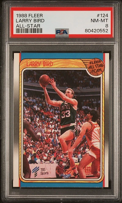 1988 Fleer 124 Larry Bird All-star PSA 8