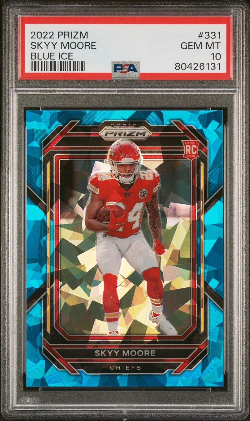 2022 Panini Prizm 331 Skyy Moore Blue Ice PSA 10
