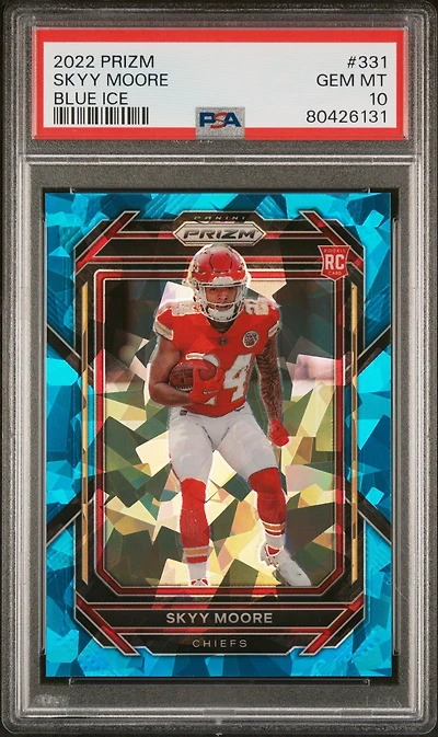2022 Panini Prizm 331 Skyy Moore Blue Ice PSA 10