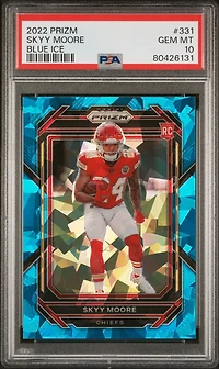 2022 Panini Prizm 331 Skyy Moore Blue Ice PSA 10