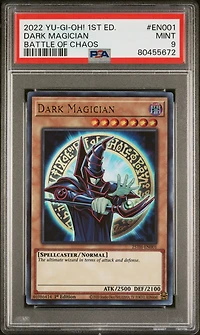 2022 Yu-gi-oh! Bach-battle Of Chaos En001 Dark Magician 1st Edition PSA 9