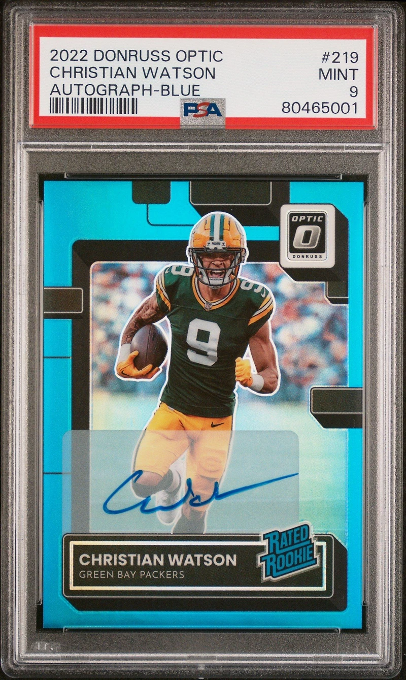 2022 Panini Donruss Optic 219 Christian Watson PSA 9