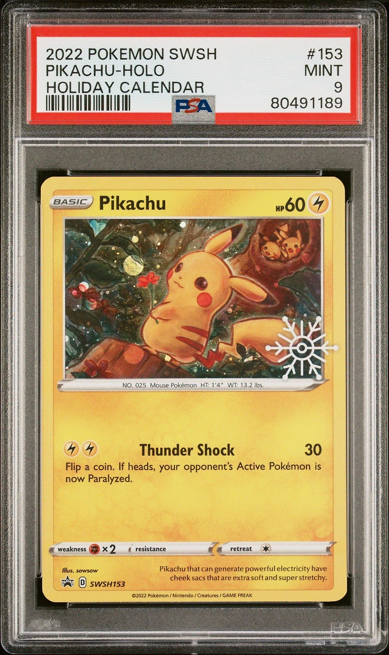 2022 Pokemon Swsh Black Star Promo 153 Pikachu PSA 9