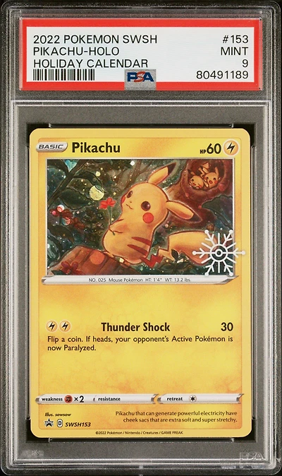 2022 Pokemon Swsh Black Star Promo 153 Pikachu PSA 9