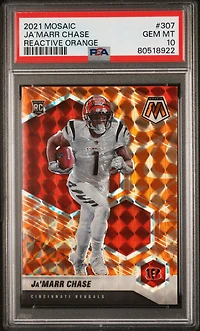 2021 Panini Mosaic 307 Ja’marr Chase PSA 10