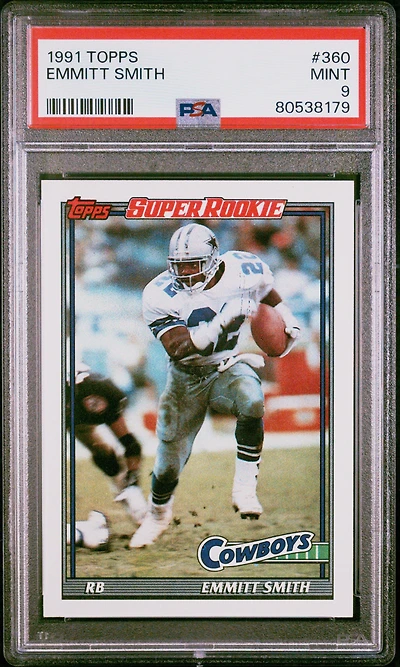 1991 Topps 360 Emmitt Smith PSA 9