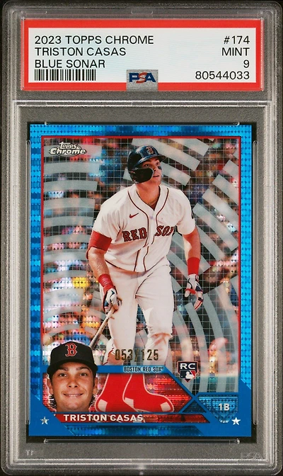2023 Topps Chrome 174 Triston Casas Blue Sonar Refractor PSA 9