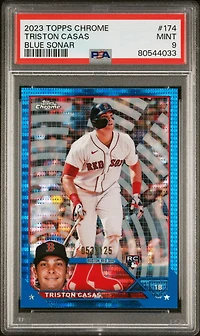 2023 Topps Chrome 174 Triston Casas Blue Sonar Refractor PSA 9