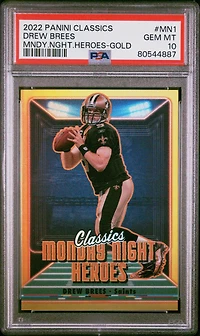 2022 Panini Classics Monday Night Heroes Mn1 Drew Brees Gold PSA 10
