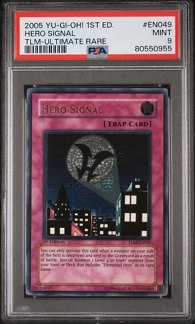 2005 Yu-gi-oh! Tlm-the Lost Millennium En049 Hero Signal 1st Edition-ultimate Rare PSA 9