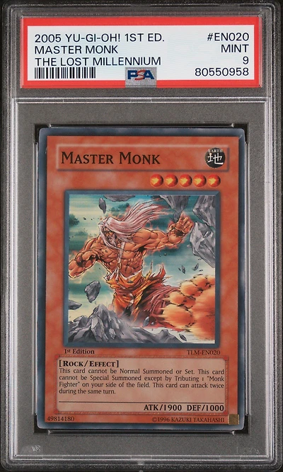 2005 Yu-gi-oh! Tlm-the Lost Millennium En020 Master Monk 1st Edition PSA 9