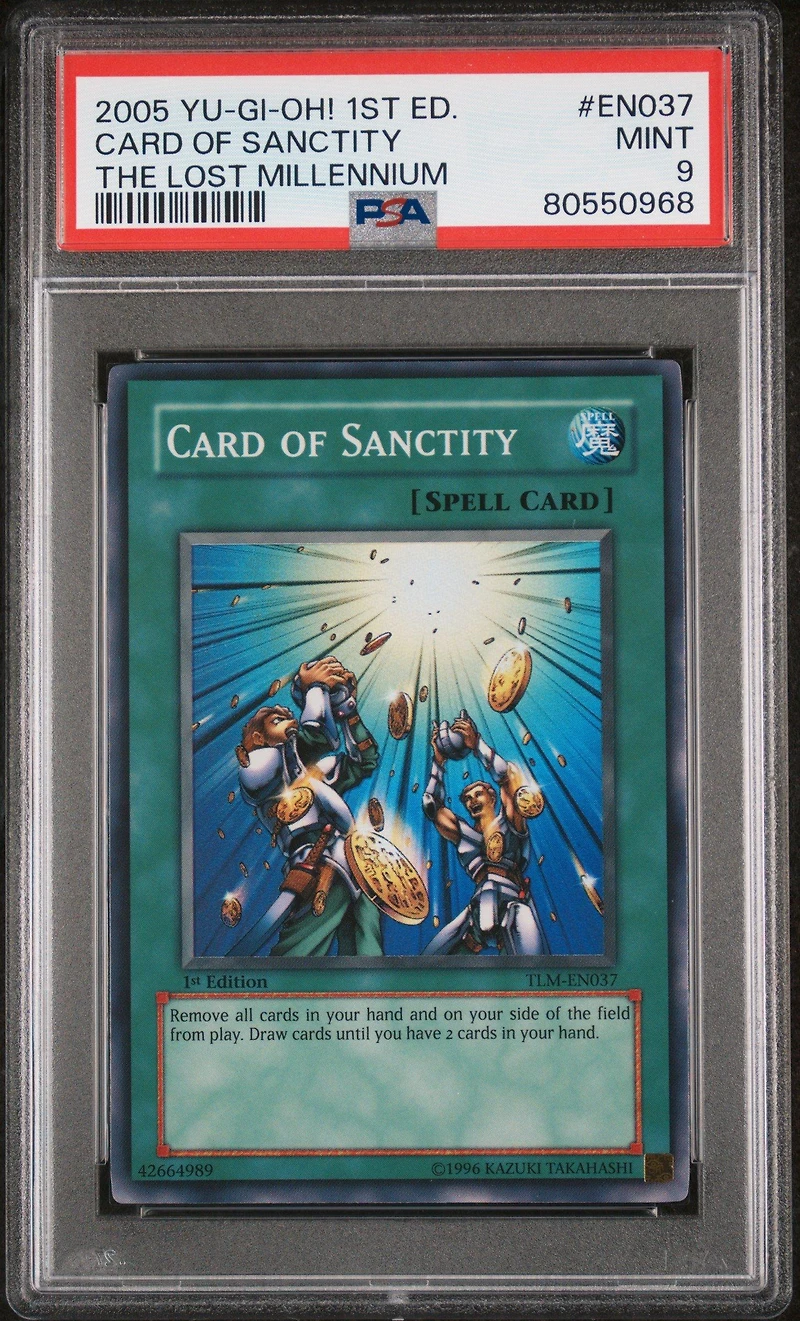 2005 Yu-gi-oh! Tlm-the Lost Millennium En037 Card Of Sanctity 1st Edition PSA 9