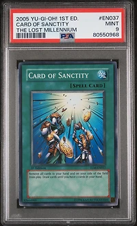 2005 Yu-gi-oh! Tlm-the Lost Millennium En037 Card Of Sanctity 1st Edition PSA 9