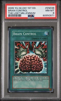 2005 Yu-gi-oh! Tlm-the Lost Millennium En038 Brain Control 1st Edition PSA 8