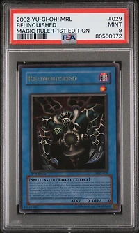 2002 Yu-gi-oh! Mrl-magic Ruler 029 Relinquished 1st Edition PSA 9