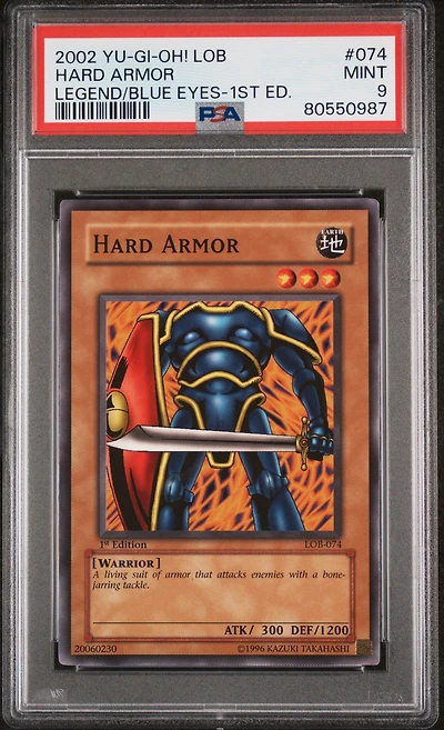 2002 Yu-gi-oh! Lob-legend Of Blue Eyes White Dragon 074 Hard Armor 1st Edition PSA 9