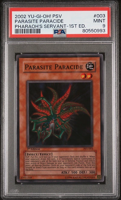 2002 Yu-gi-oh! Psv-pharaoh's Servant 003 Parasite Paracide 1st Edition PSA 9