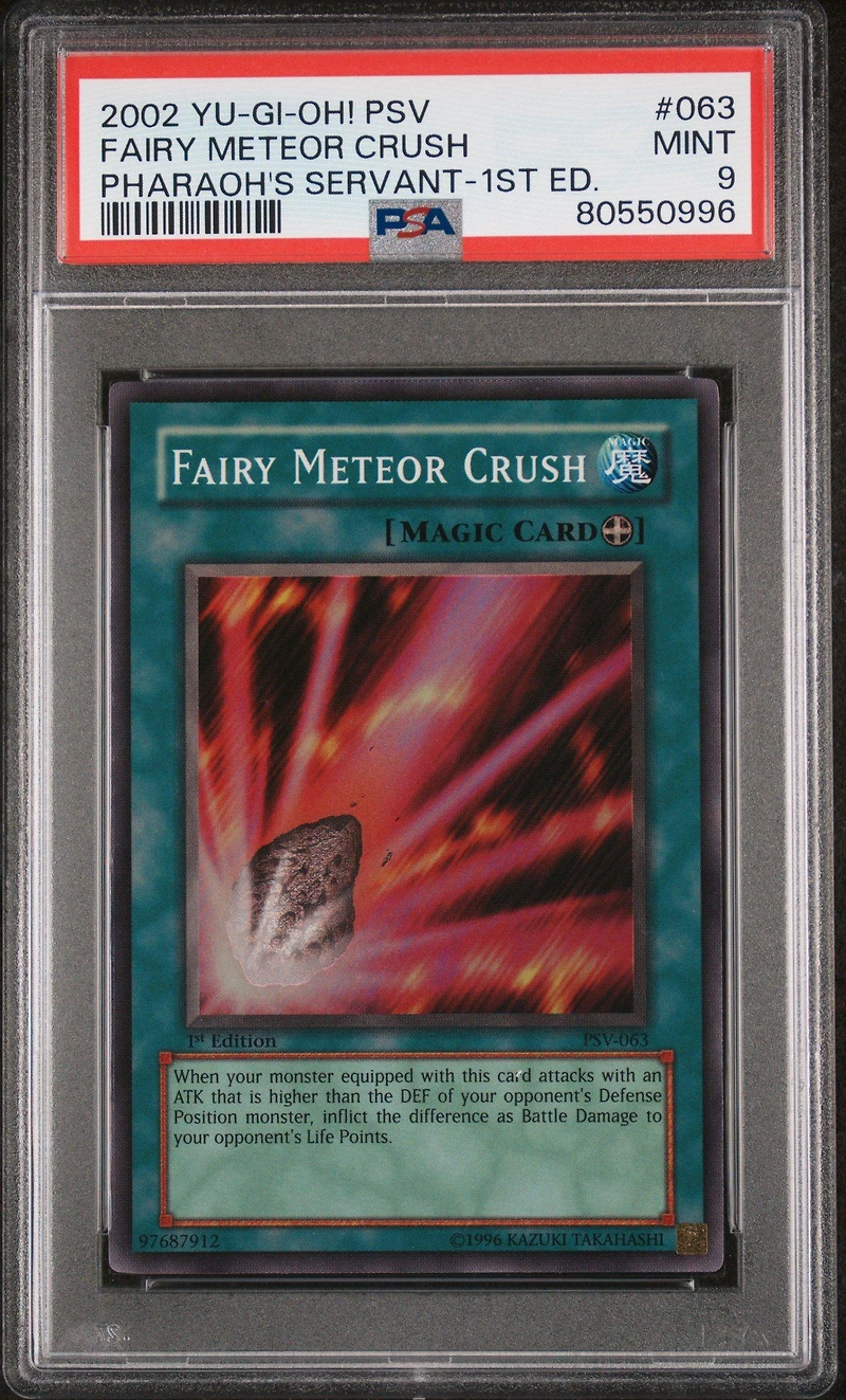 2002 Yu-gi-oh! Psv-pharaoh's Servant 063 Fairy Meteor Crush 1st Edition PSA 9