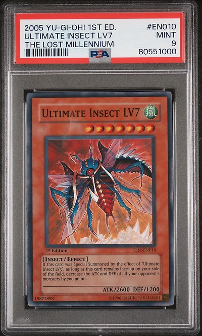 2005 Yu-gi-oh! Tlm-the Lost Millennium En010 Ultimate Insect Lv7 1st Edition PSA 9