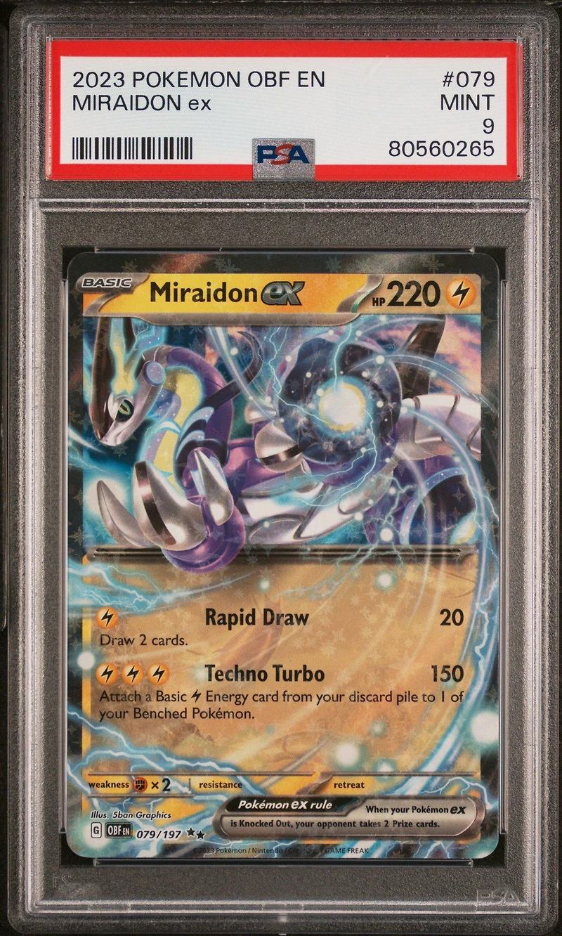 2023 Pokemon Obf En-obsidian Flames 079 Miraidon Ex PSA