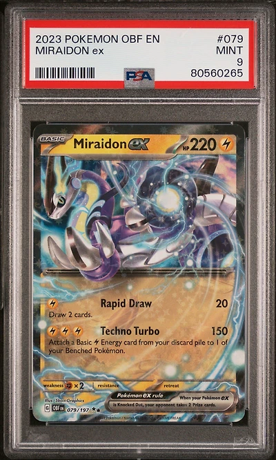 2023 Pokemon Obf En-obsidian Flames 079 Miraidon Ex PSA